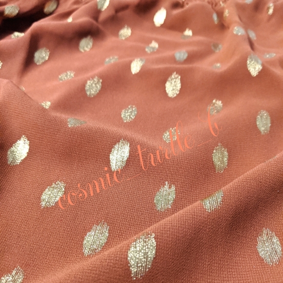 1 left! New Gorgeous Gold polka dot Smocked blouse - Picture 6 of 8